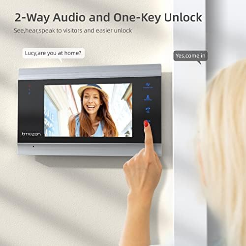 Tmezon Video Door Phone Doorbell Intercom System, sistema de entrada de portas com 7 polegadas de 4 monitores 1