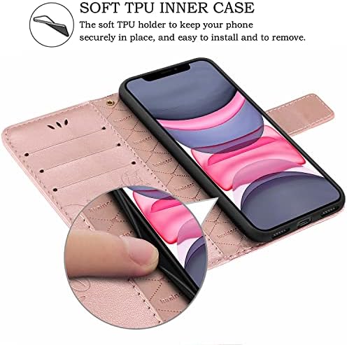 Capa de capa de carteira de couro Kazineer para iPhone 11, com slots de suporte para cartão de bloqueio