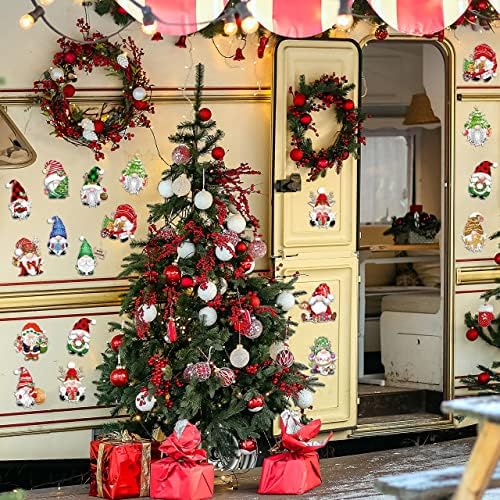 Whymeo Christmas Reflexive Magnets Decoration 18pcs, Magnético Gnome Gnome Decoration Refrigerador Magnético adesivos, Decalque de ímã de garagem para férias para decoração de Natal