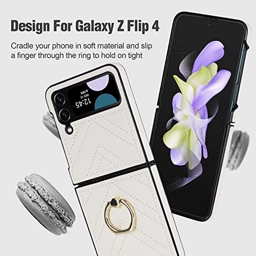 Caso de flip de smartphone Caso compatível com Samsung Galaxy Z Flip3, Galaxy Z Flip 3 5G Caixa de proteção contra choques de couro ultrafina, PC+PU PU CATURA CASA DE MODA