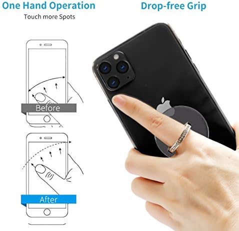 suporte do anel do telefone celular Zylee, suporte para o anel de telefone transparente atualizado 360 ° de rotação