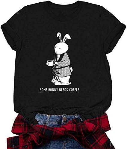 Dia da Páscoa Camiseta de Manga Curta Mulheres ovos Impressão o Pescoço Túnicas Tops Letra Camisetas Graphic Tee