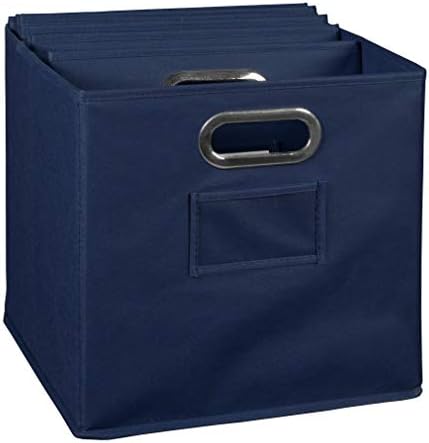 Conjunto de 6 caixas de tecido dobrável Cubo- azul