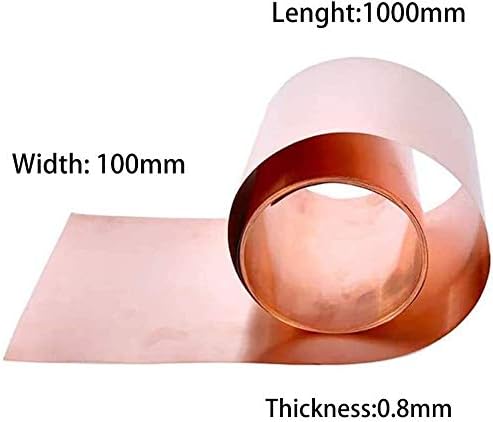 Nianxinn Cobper Metal Folha de papel alumínio Corte de cobre Comprimento de metal de 1000 mm