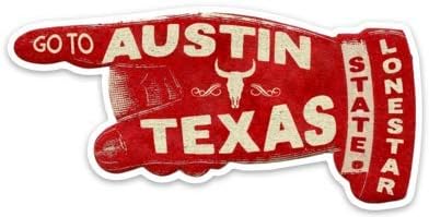 Austin Texas Vinil Decalador de decalque Lonestar State Bull Skull Laptop Bumper Bagage