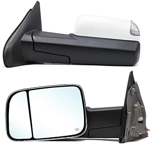 Jzsuper [estilo de atualização] Espelhos de reboque ajustados para 2002-2008 Dodge Ram 1500, 2003-2009 Dodge