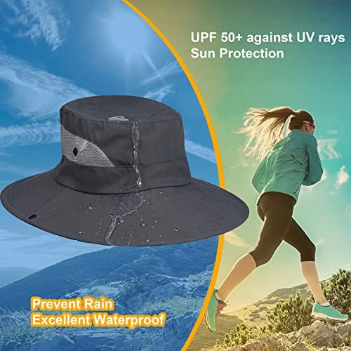 Lesgrod feminino rabo de cavalo chapéu de sol com proteção contra proteção contra balde dobrável