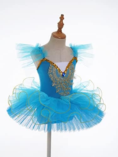 Jeatha Kids Girls Camisole Skirted Leotard Ballet Dress Swan Lake Tutu Ballerina Trajes para competição