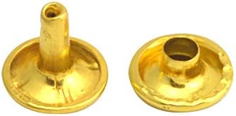 Fenggtonqii Golden Double Cap Reatts Tubular Metal Studs Cap 8mm e pacote de 6 mm de 100 conjuntos