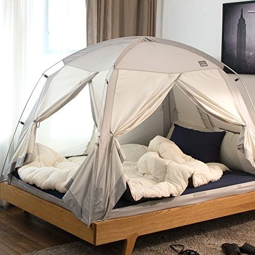 Ddasumi Signature 4Door Bed Bed Bed Tent, Procura a barraca na cama para uma barraca quente e aconchegante do sono, tenda do tipo sem chão.