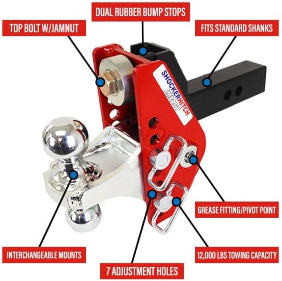 Shocker Impact Cushion Hitch Combo Ball & Sway Control Towing Kit, Cits 2 Hitch 1 Sway Arm