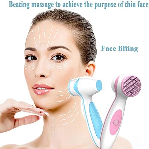 Escova de limpeza, escova recarregável rotativa de limpeza facial com 2 cabeças, sistema completo