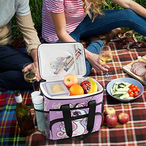 MnSruu Cooler Bag acredita em magia linda unicórnio de almoço isolado bolsa de piquenique com alça de ombro ajustável