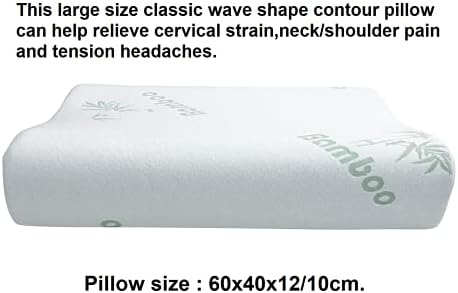 Koyoto K-123 Tamanho grande Classic Wave Forma Pillow Slow Rebound Memory Fmoping Pillow para cuidados com a coluna vertebral/dor no pescoço/alívio da dor cervical.
