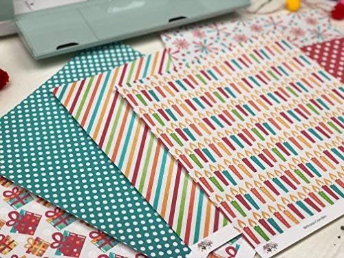 Pattern Paper Pack - Aniversário - Scrapbook Premium Specialty Paper de 12 x12 coleção inclui 16 folhas - Por