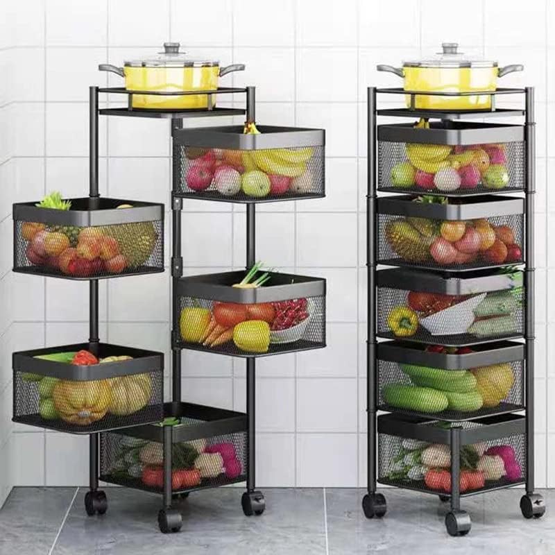 Adquirir uma camada multi-camada de cozinha rack rack vegetal e cesta de frutas carrinho de