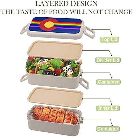 Bandeira LGBT do Colorado Bento Lunch Boga 2 Compartimento de Alimentos Contêineres de Armazenamento