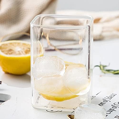 Breif transparente borossilicato de vidro copo de vidro retângulo de camada única suco de chá isolado xícara