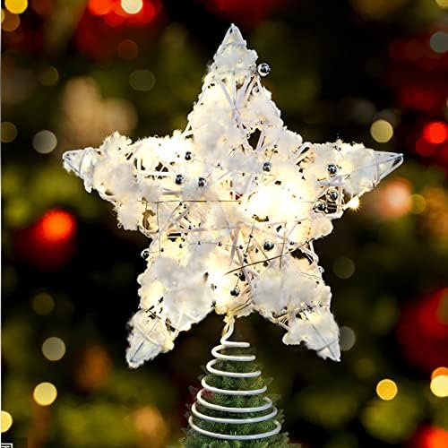 Luzes de capota de árvore de Natal, Wholev 9,8 polegadas brilhantes 15led Lights Star Treetop Deco, 3D Snowflake