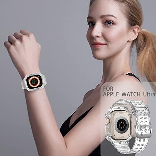 Airyzgood Compatível para banda de relógio Apple Ultra 49mm com caixa de pára -choques, estojo protetor à prova