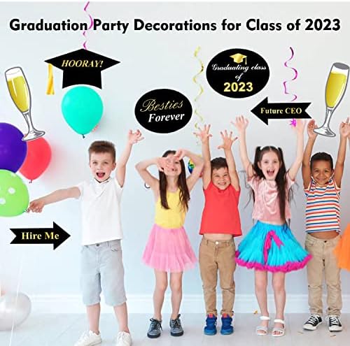 Photo Booth Props de decoração de graduação 49 PCS Classe de 2023 Grad Decor Party Favors Supplies With Sticks