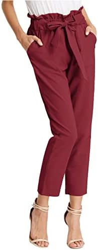 Dia das leggings for Women Plus Size calça feminina calça Slim Casual Cropped Paper Bag Cintura