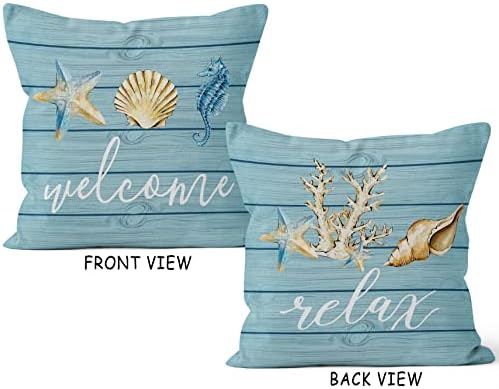 HIWX Casa costeira de praia litorânea de boas -vindas Relaxe a travesseira decorativa de travesseiro