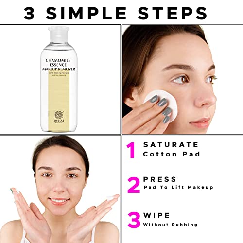 BSKM 0383 Removedor de maquiagem de essência de camomila, água micelar para todos os tipos de pele, removedor
