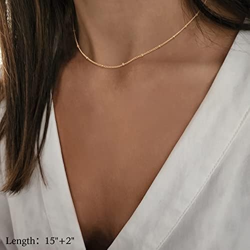 Colares iniciais em camadas de ouro VJOYPro para mulheres - 14K Gold Coin Colar Collo de colar de letra