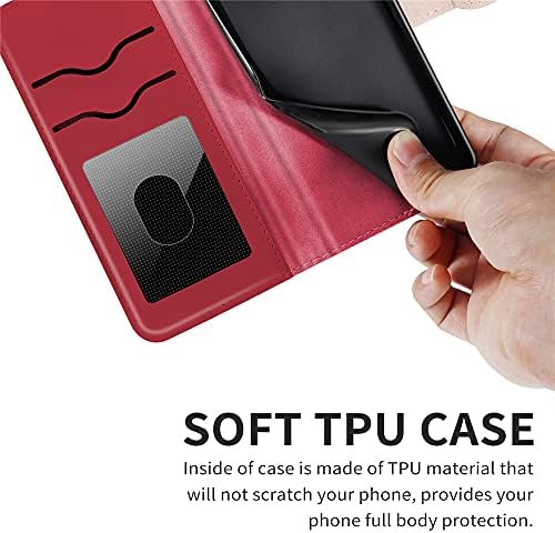ISADENSER Compatível com a capa de carteira de couro PU PU14 da caixa Samsung A14 premium com slots de