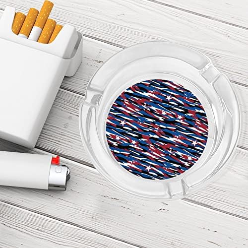 EUA Camuflagem patriótica de cinzas de vidro para cigarros redondo bandejas de cinzas para escritório