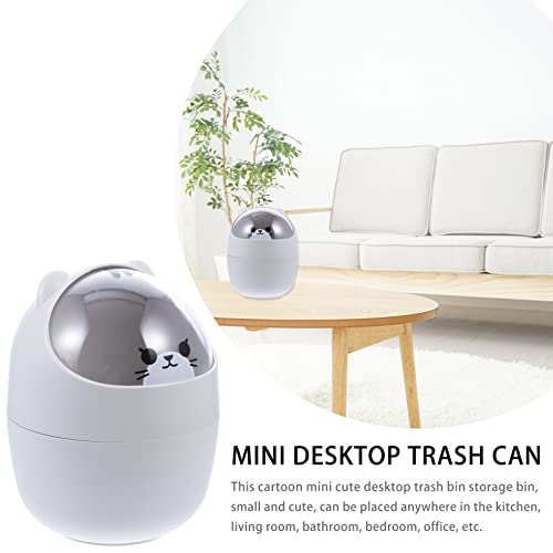 Besportble mini desktop balde de armazenamento lixo de forma fofa lata de lixo com lid mini lixo lixo lixo
