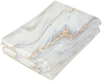Toalhas de mármore de ouro branco de Giwawa Conjunto de 2 elegantes estampas de marmorete puro com padrão de