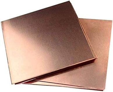 Folha de cobre Yuesfz Pure Copper Metal Folha de papel alumínio, fabricando adequado para solda e Braz 200mm x 200mm, 200 mm x 200 mm x 1,2 mm de placa de latão