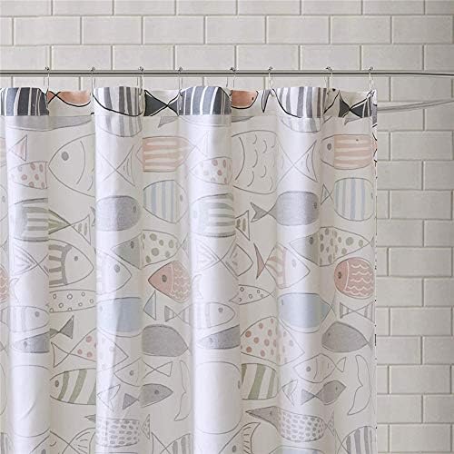 Cortina de chuveiro de peixe colorida do bastão 66x72in, cortina de chuveiro do banheiro, cortina