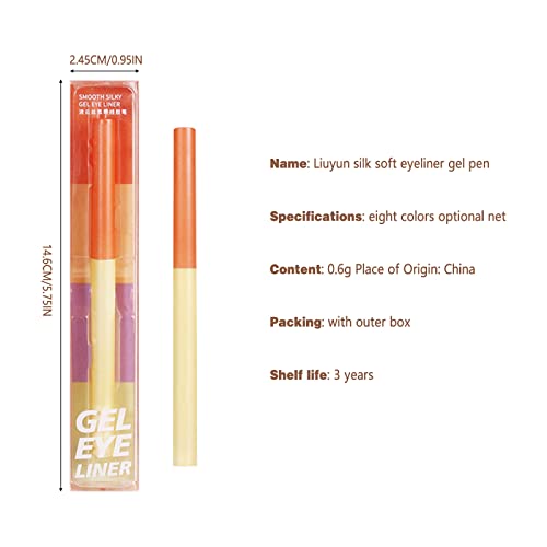 O delineador de barra labial 8 cor opcional colorida caneta de delineador rápido secagem à prova d'água à prova de suor Eyeliner interno maquiagem de olho durável de 1,5 ml de maquiagem lápis