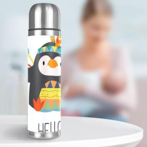 A vácuo de aço inoxidável a vácuo caneca isolada Penguin Thermom Water Bottle para bebidas quentes e frias para
