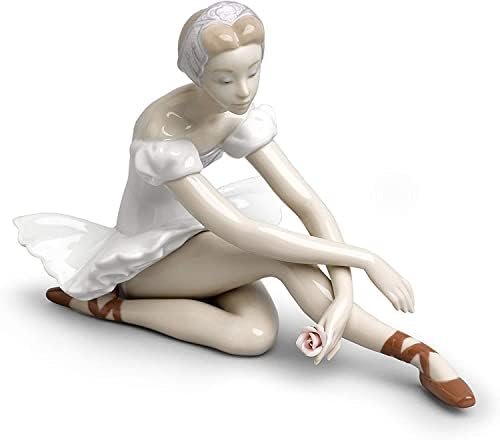 Estatueta de balé rosa lladró. Figura da bailarina de porcelana.