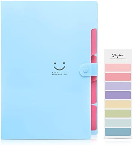 SkyDue letra A4 papel expandindo a pasta Pockets Document Organizador de documentos Purple Blue
