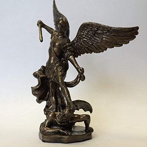 4 polegadas - Arcanjo St. Michael matando estátua demoníaca estatueta