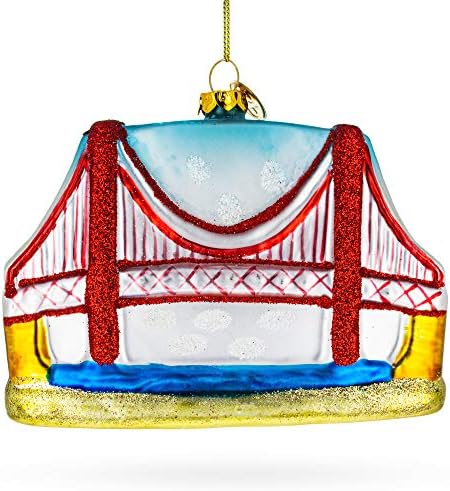 Ornamento de Natal de vidro da ponte da cidade de Nova York