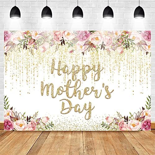 Mocsicka Gold feliz dia das mães Floral Glitter Dots Obrigado Mã