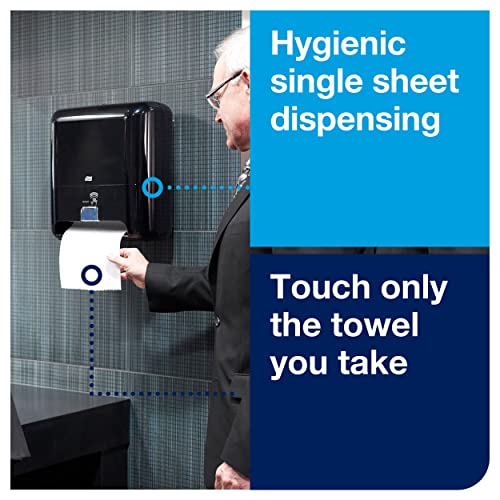 Distribuidor de rolo de toalha de mão Tork Matic com sensor de intuição, preto, elevação, H1, dispensação sem contato de uma vez por vez, 5511282