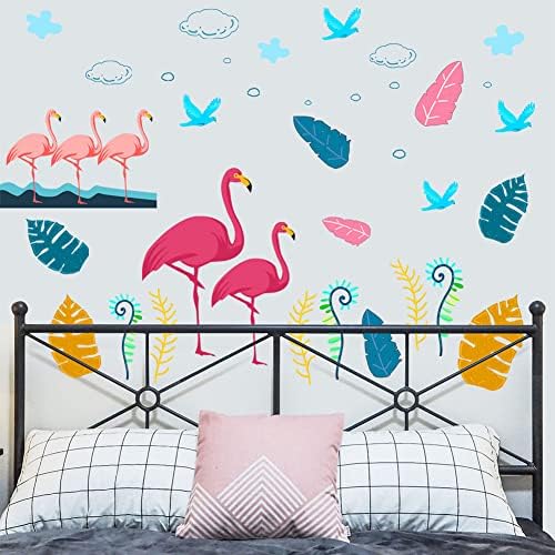 Plantas criativas de flamingo criativas de parede adesivos de parede adesivos de parede, crianças crianças, quarto