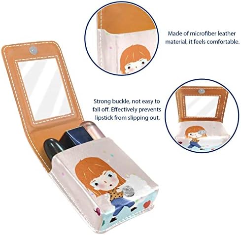 Bolsa de batom de batom de maquiagem de oryuekan com espelho portátil de armazenamento de batom portátil