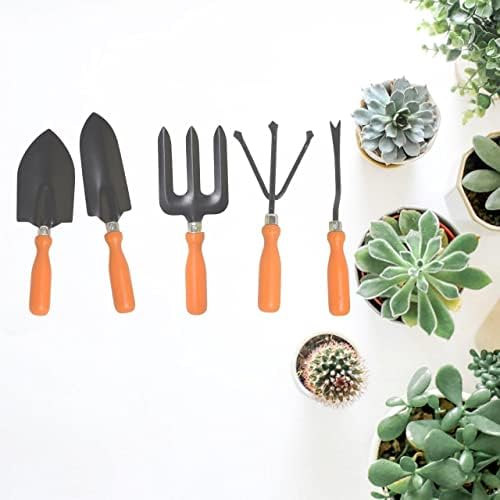 Conjunto de ferramentas de jardim da loja de residências, kit de ferramentas para jardinagem pesada de 5 peças,