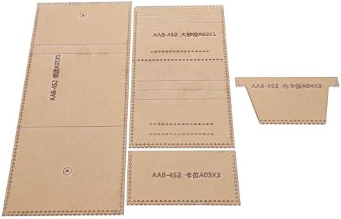 Modelo de couro de acrílico, ferramenta de couro de couro estêncil de bolsa tripla de dobra precisa padrão de