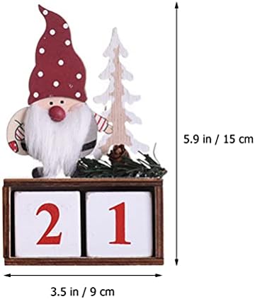Nuobesty Decor Gnome Calendário Block Block Christmas Countdown Calendário Center peça para o Christmas Home
