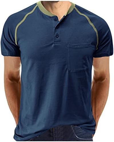 Camisetas masculinas Botão de verão para baixo camisas