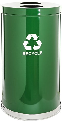 Witt Industries 18rtbl-2h aço 36 galões 2 reciclador de reciclagem de abertura com 2 forros de plástico, legenda reciclagem, redonda, 18 diâmetro x 33 altura, azul
